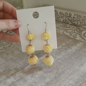 🌷3/15🌷 yellow sequin boho dangle earrings